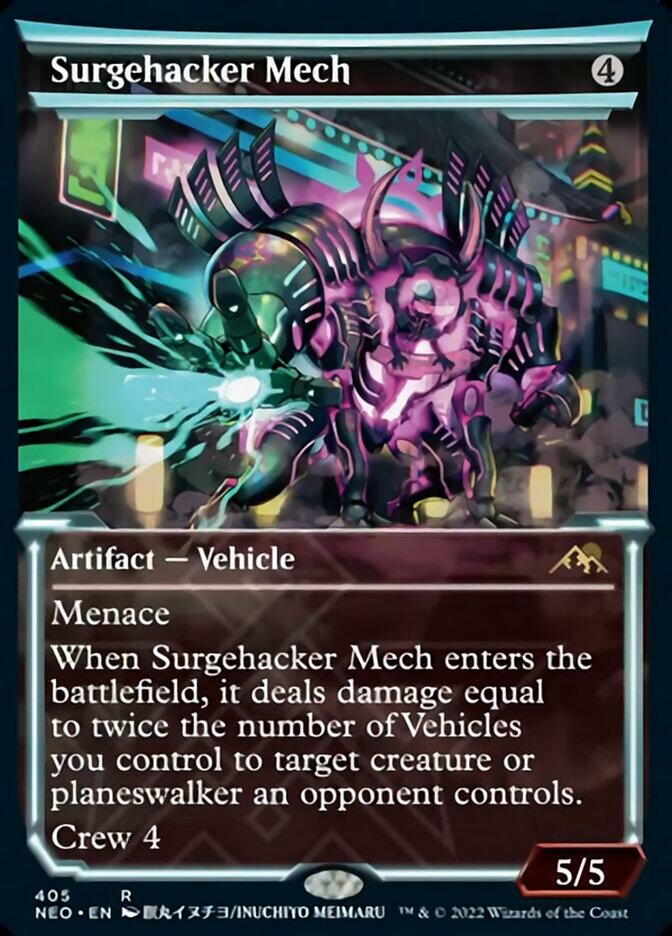 Surgehacker Mech (Showcase Soft Glow) [Kamigawa: Neon Dynasty] [Foil]