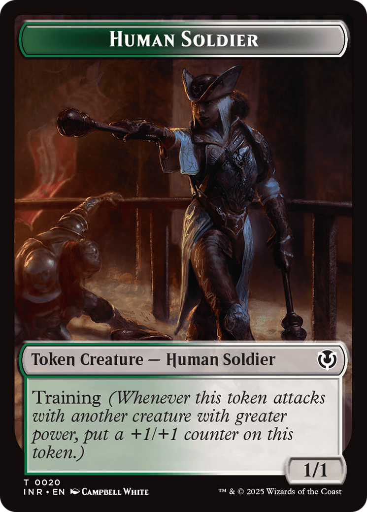 Human Soldier (0020) // Emblem - Tamiyo, Field Researcher Double-Sided Token [Innistrad Remastered Tokens] [Foil]