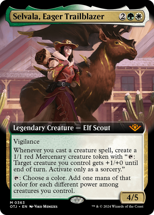Selvala, Eager Trailblazer (Extended Art) [Outlaws of Thunder Junction] [Foil]