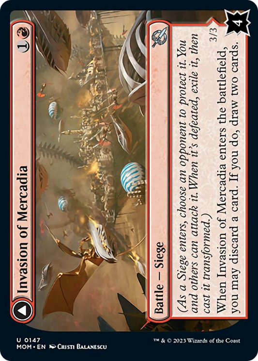 Invasion of Mercadia // Kyren Flamewright [March of the Machine] [Foil]