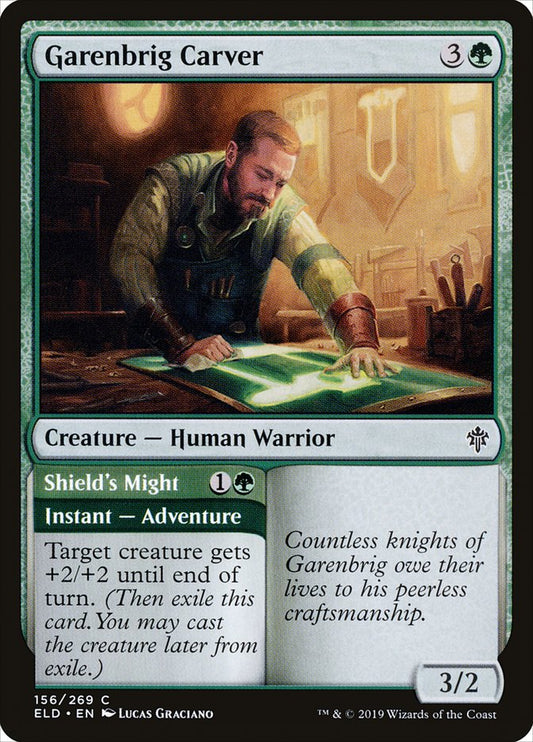Garenbrig Carver // Shield's Might [Throne of Eldraine] [Foil]