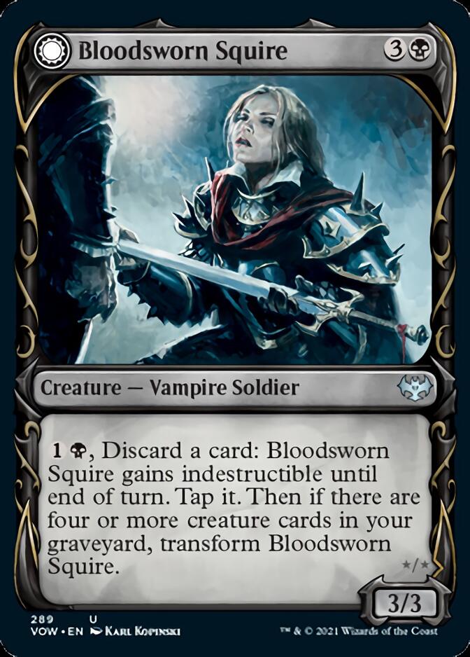 Bloodsworn Squire // Bloodsworn Knight (Showcase Fang Frame) [Innistrad: Crimson Vow] [Foil]