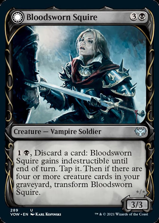 Bloodsworn Squire // Bloodsworn Knight (Showcase Fang Frame) [Innistrad: Crimson Vow] [Foil]