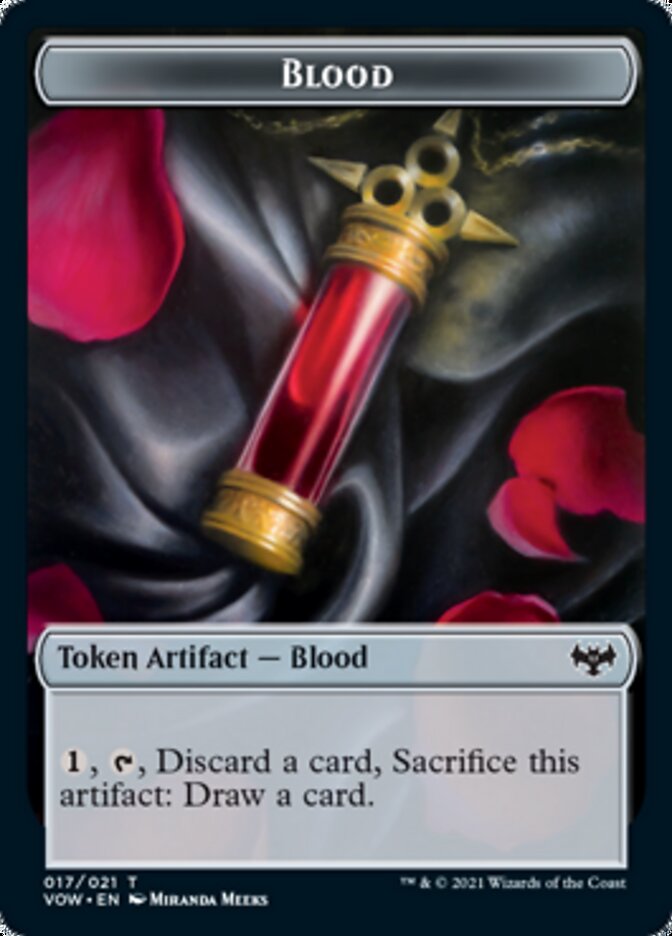 Blood // Vampire (016) Double-Sided Token [Innistrad: Crimson Vow Tokens] [Foil]