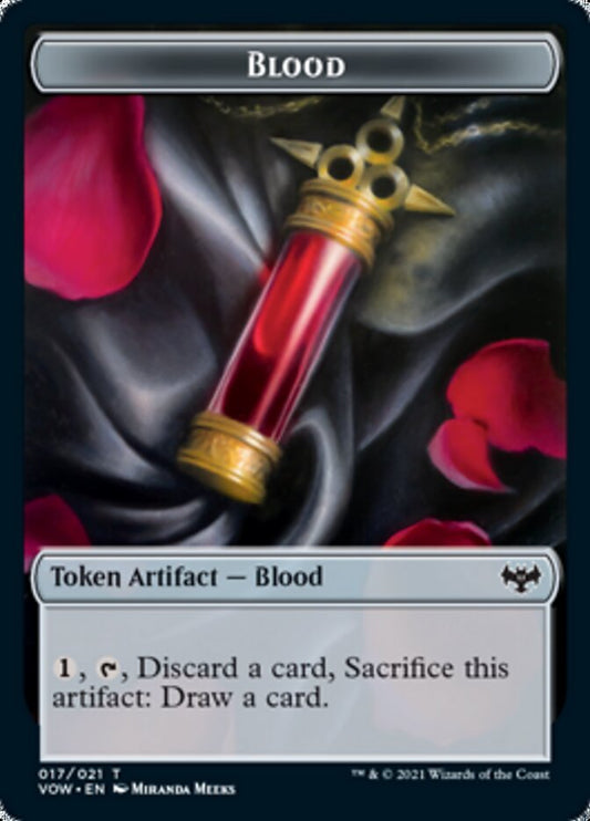 Blood // Vampire (016) Double-Sided Token [Innistrad: Crimson Vow Tokens] [Foil]