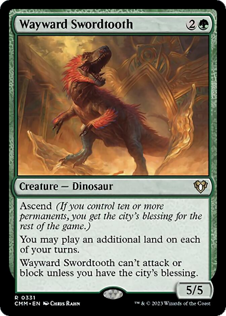 Wayward Swordtooth [Commander Masters] [Foil]