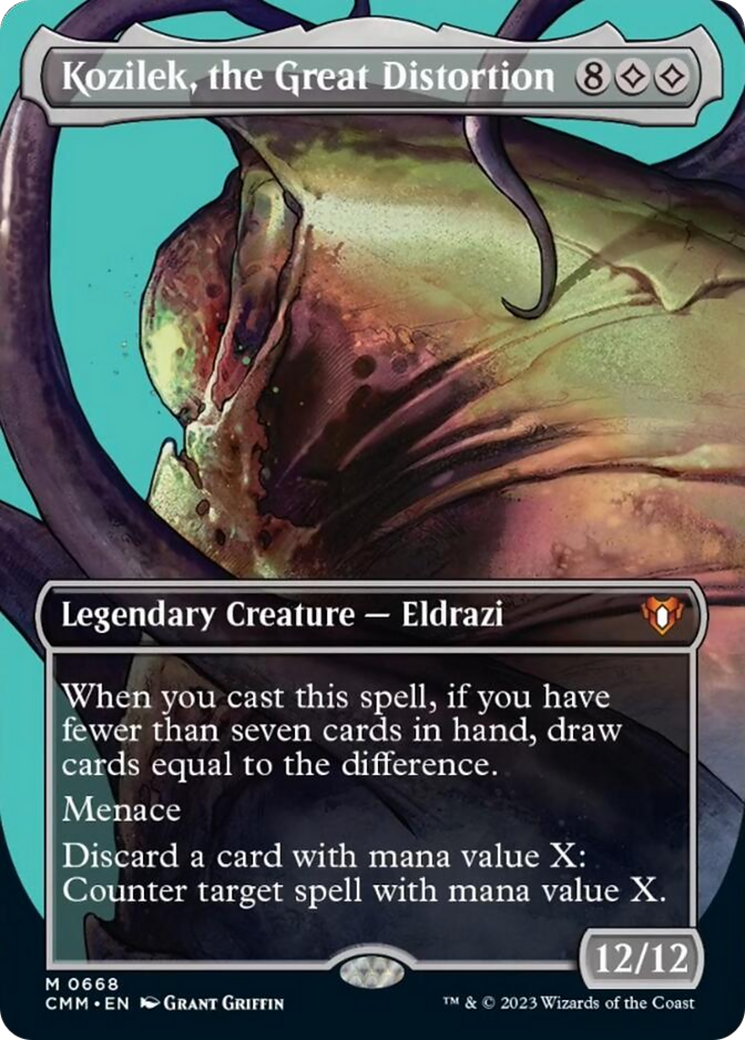 Kozilek, the Great Distortion (Borderless Profile) [Commander Masters] [Foil]