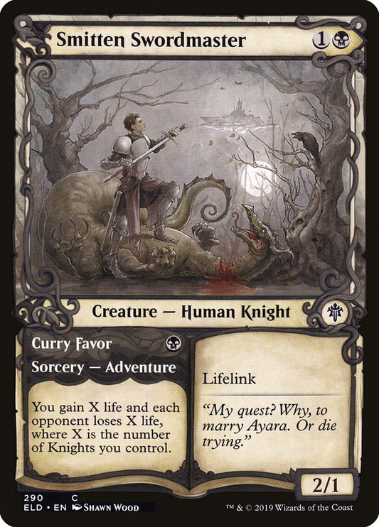 Smitten Swordmaster // Curry Favor (Showcase) [Throne of Eldraine] [Foil]