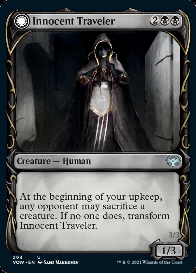 Innocent Traveler // Malicious Invader (Showcase Fang Frame) [Innistrad: Crimson Vow] [Foil]