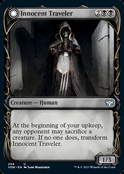 Innocent Traveler // Malicious Invader (Showcase Fang Frame) [Innistrad: Crimson Vow] [Foil]