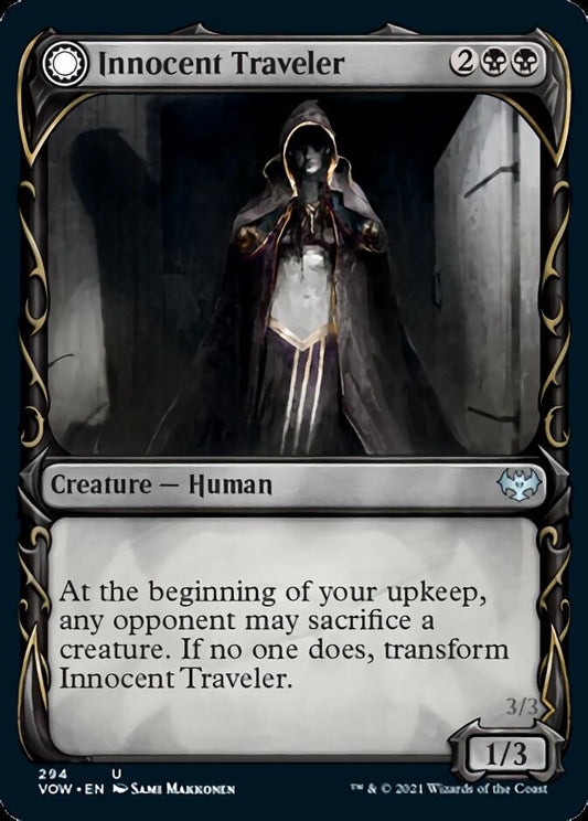 Innocent Traveler // Malicious Invader (Showcase Fang Frame) [Innistrad: Crimson Vow] [Foil]
