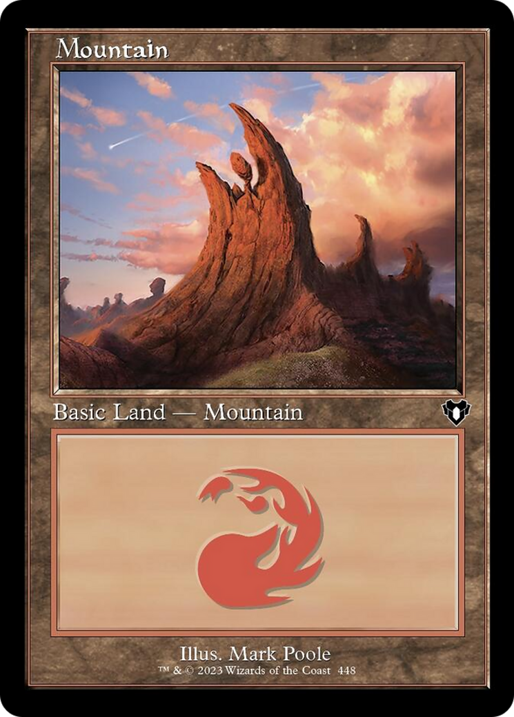 Mountain (448) (Retro) [Commander Masters] [Foil]