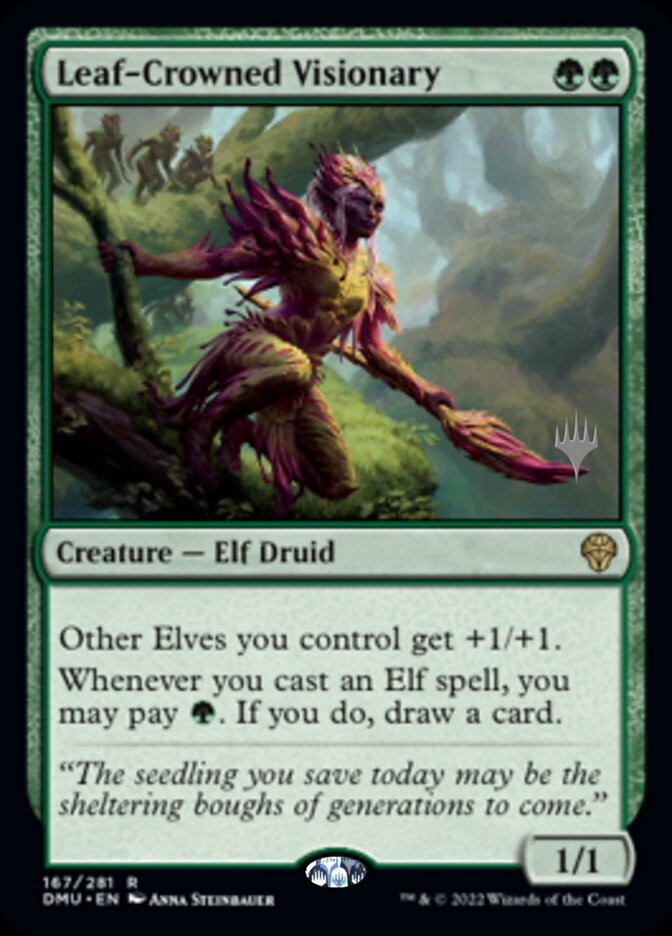 Leaf-Crowned Visionary (Promo Pack) [Dominaria United Promos] [Foil]