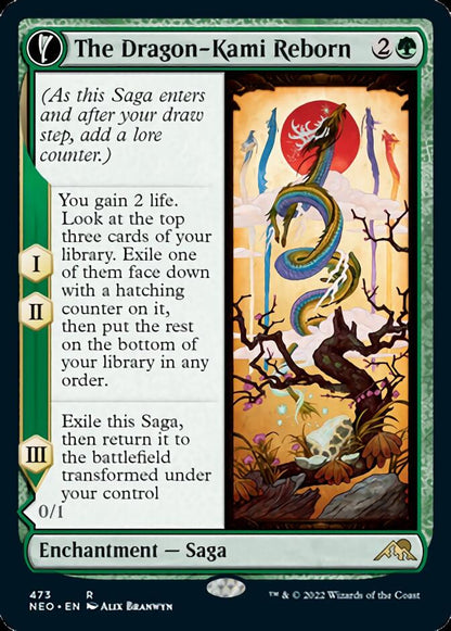 The Dragon-Kami Reborn // Dragon-Kami's Egg (Extended Art) [Kamigawa: Neon Dynasty] [Foil]