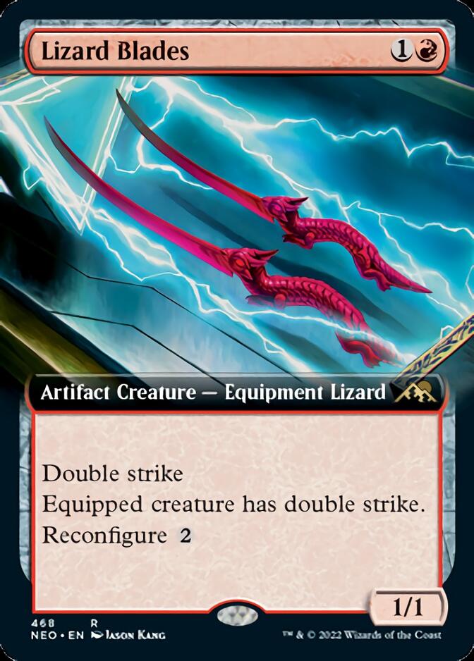 Lizard Blades (Extended Art) [Kamigawa: Neon Dynasty] [Foil]