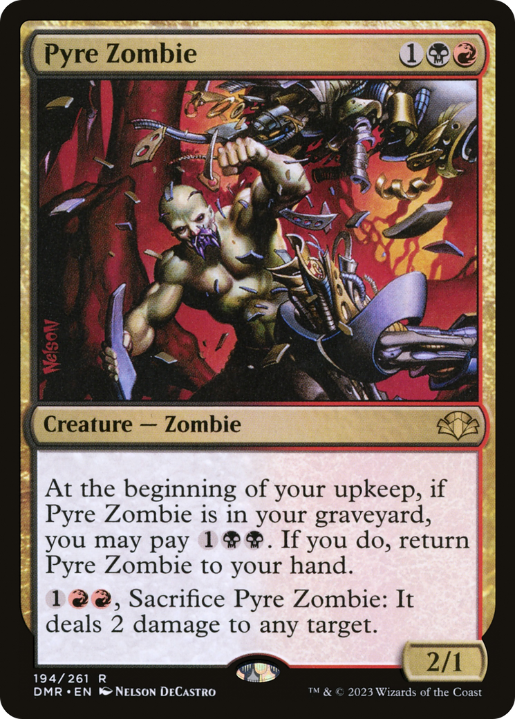 Pyre Zombie [Dominaria Remastered] [Foil]