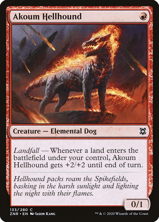 Akoum Hellhound [Zendikar Rising] [Foil]