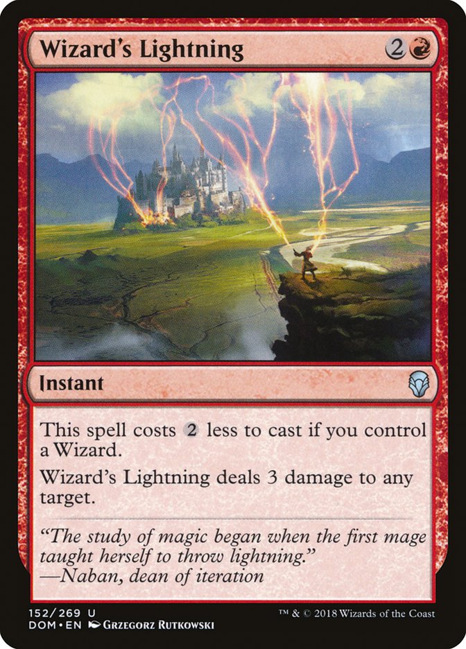 Wizard's Lightning [Dominaria] [Foil]