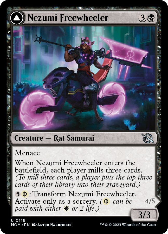 Nezumi Freewheeler // Hideous Fleshwheeler [March of the Machine] [Foil]