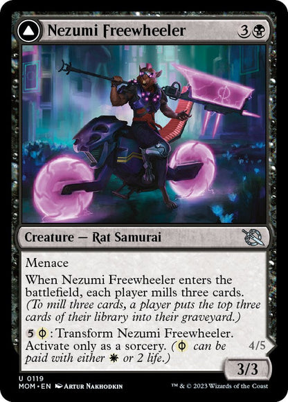 Nezumi Freewheeler // Hideous Fleshwheeler [March of the Machine] [Foil]