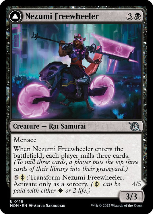 Nezumi Freewheeler // Hideous Fleshwheeler [March of the Machine] [Foil]