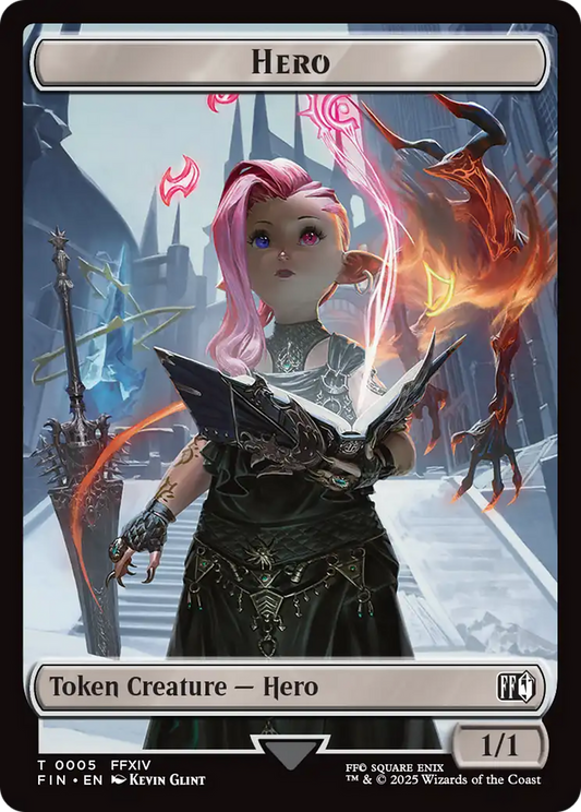 Hero (0005) // Treasure Double-Sided Token [FINAL FANTASY Tokens] [Foil]