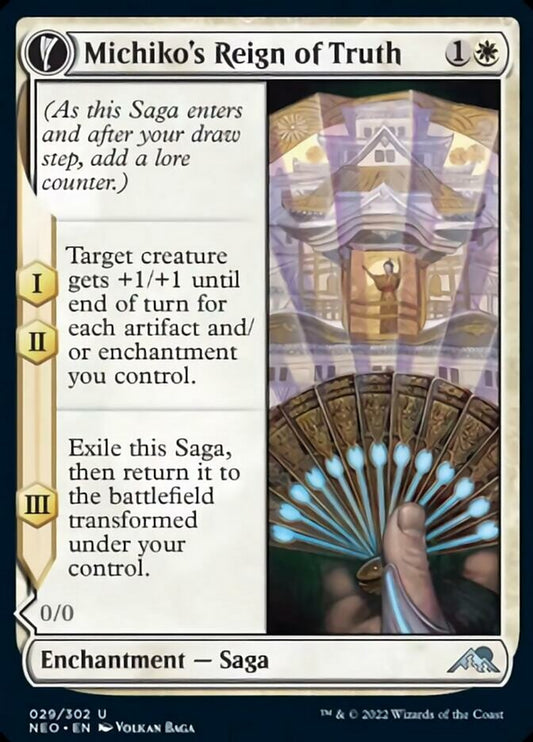 Michiko's Reign of Truth // Portrait of Michiko [Kamigawa: Neon Dynasty] [Foil]