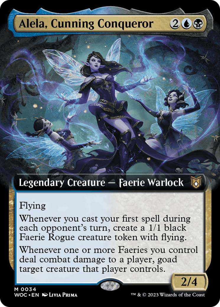 Alela, Cunning Conqueror (Extended Art) [Wilds of Eldraine Commander] [Foil]