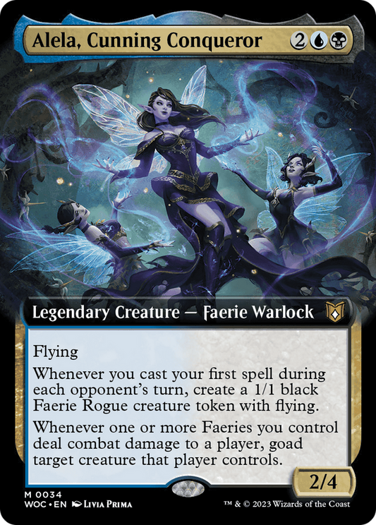 Alela, Cunning Conqueror (Extended Art) [Wilds of Eldraine Commander] [Foil]