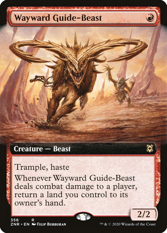 Wayward Guide-Beast (Extended Art) [Zendikar Rising] [Foil]