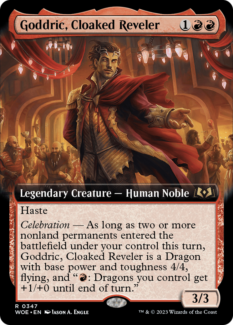 Goddric, Cloaked Reveler (Extended Art) [Wilds of Eldraine] [Foil]