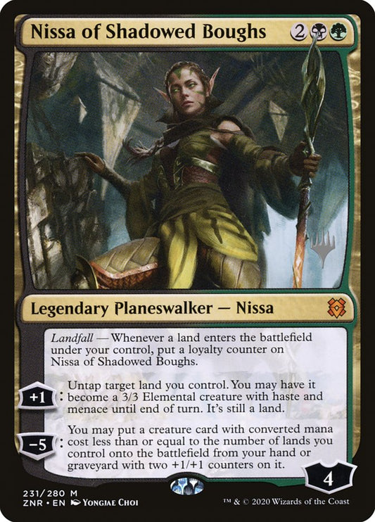 Nissa of Shadowed Boughs (Promo Pack) [Zendikar Rising Promos] [Foil]