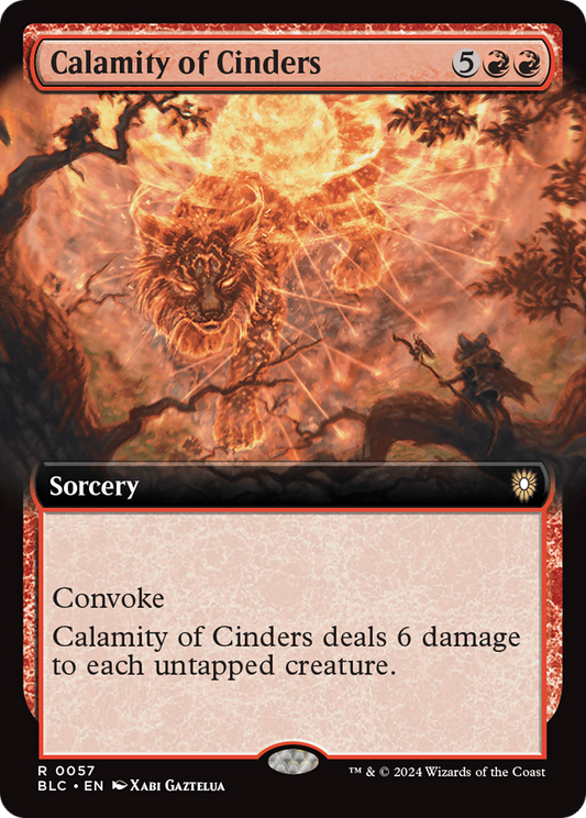 Calamity of Cinders (Extended Art) [Bloomburrow Commander] [Foil]