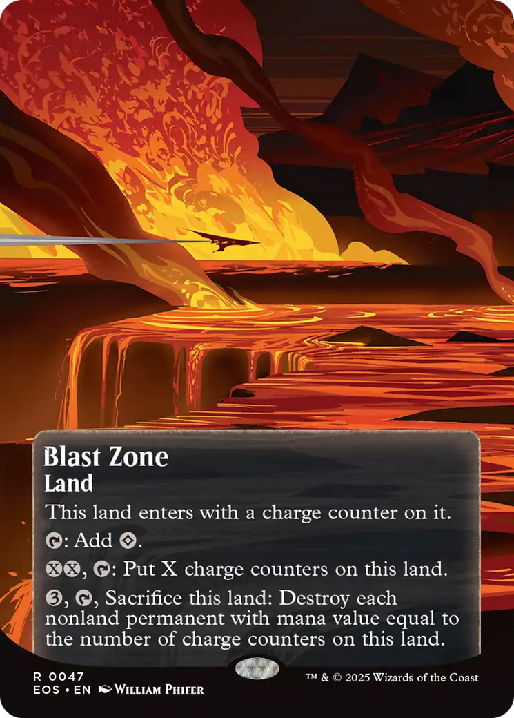 Blast Zone (0047) (Borderless) [Edge of Eternities: Stellar Sights] [Foil]