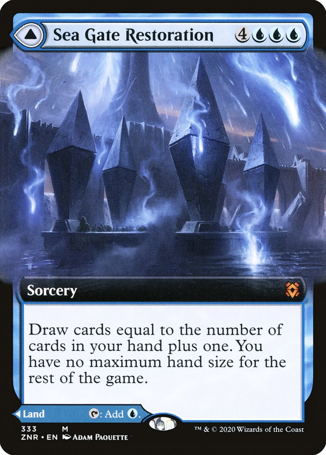 Sea Gate Restoration // Sea Gate, Reborn (Extended Art) [Zendikar Rising] [Foil]