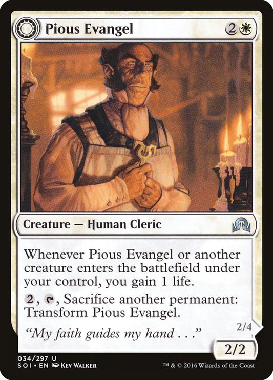 Pious Evangel // Wayward Disciple [Shadows over Innistrad] [Foil]