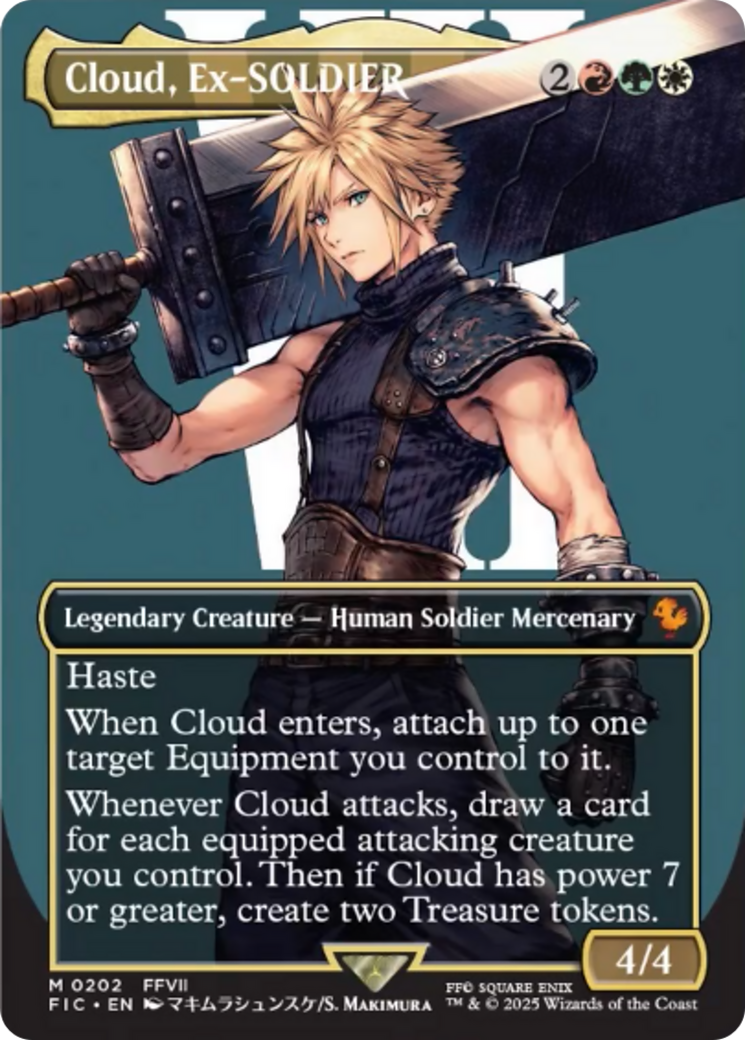Cloud, Ex-SOLDIER (Borderless) [FINAL FANTASY Commander] [Foil]