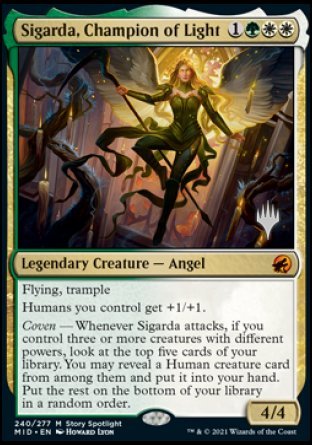 Sigarda, Champion of Light (Promo Pack) [Innistrad: Midnight Hunt Promos] [Foil]