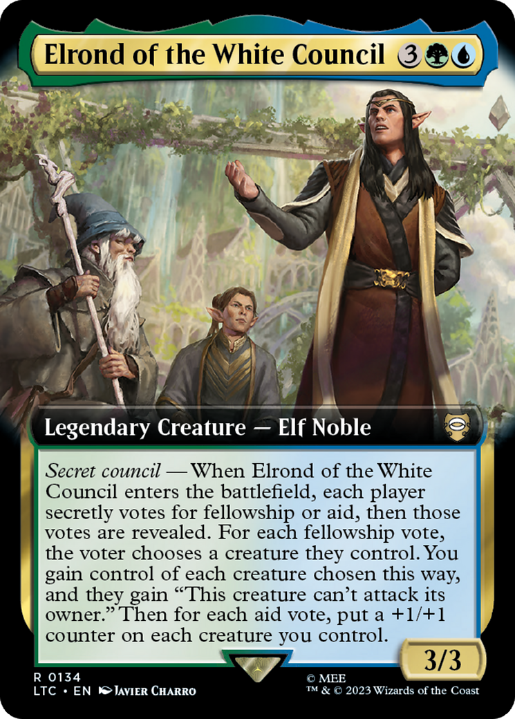 Elrond of the White Council (Extended Art) [The Lord of the Rings: Tales of Middle-Earth Commander] [Foil]
