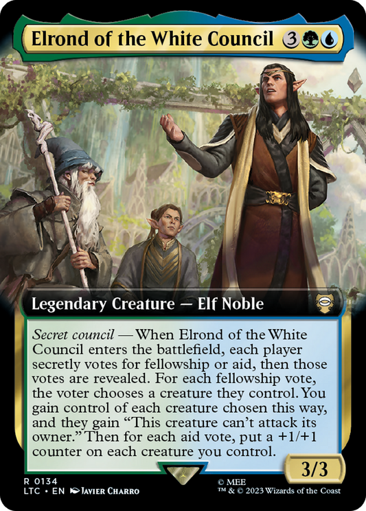 Elrond of the White Council (Extended Art) [The Lord of the Rings: Tales of Middle-Earth Commander] [Foil]
