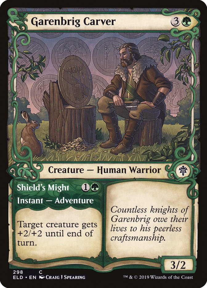 Garenbrig Carver // Shield's Might (Showcase) [Throne of Eldraine] [Foil]