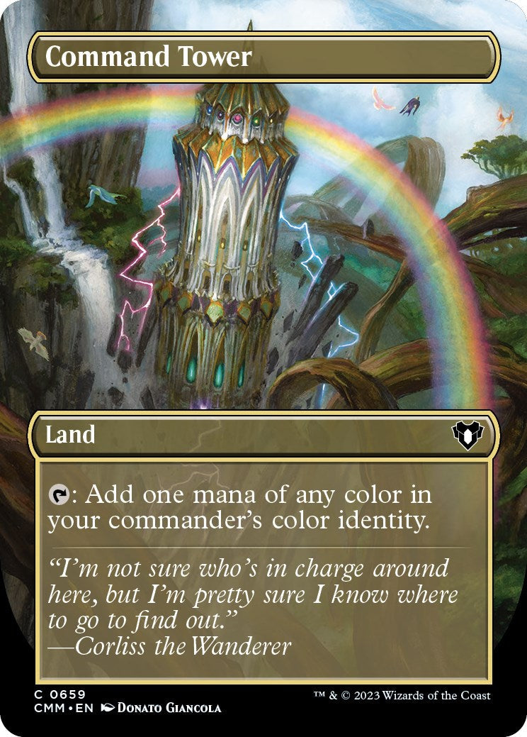 Command Tower (Borderless Alternate Art) [Commander Masters] [Foil]