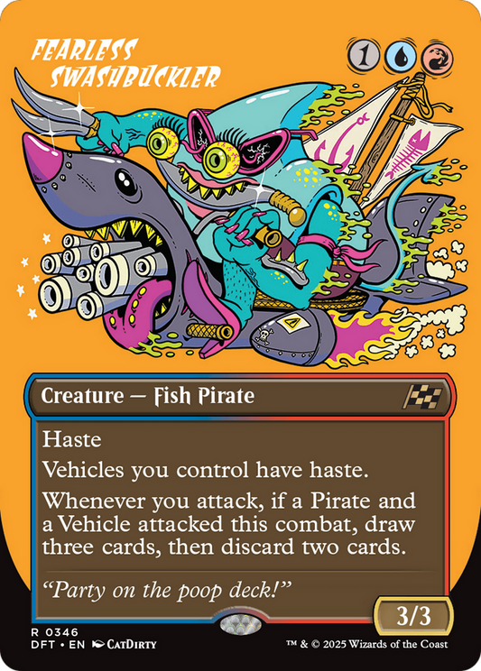 Fearless Swashbuckler (Borderless) [Aetherdrift] [Foil]