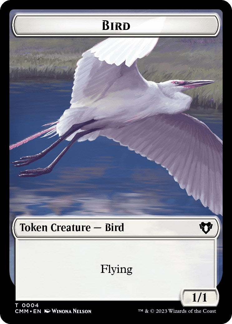 Bird // Zombie (0013) Double-Sided Token [Commander Masters Tokens] [Foil]