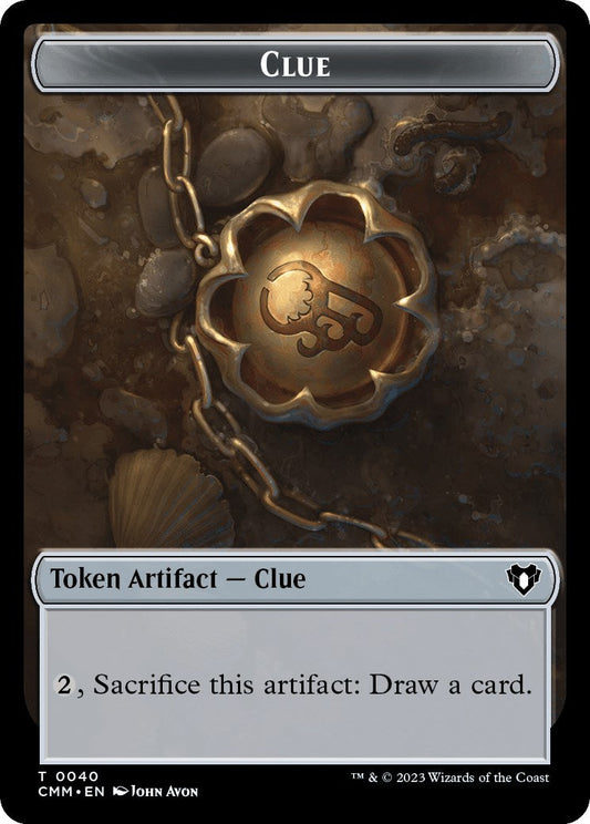Clue // Elephant Double-Sided Token [Commander Masters Tokens] [Foil]