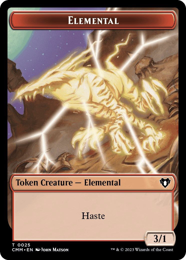 Elemental (0025) // Cat (0005) Double-Sided Token [Commander Masters Tokens] [Foil]