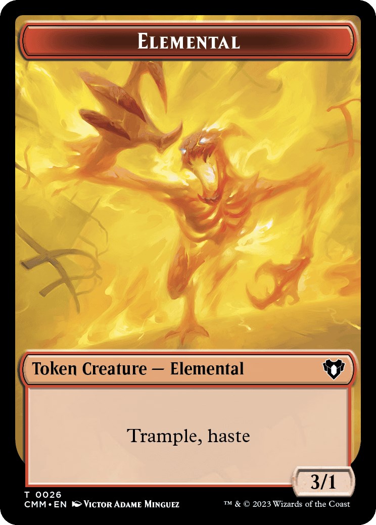 Elemental (0026) // Elephant Double-Sided Token [Commander Masters Tokens] [Foil]