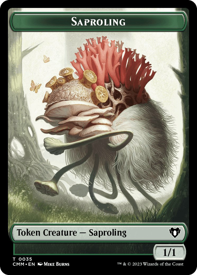 Saproling // Knight Double-Sided Token [Commander Masters Tokens] [Foil]