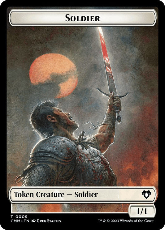 Soldier // Phyrexian Germ Double-Sided Token [Commander Masters Tokens] [Foil]