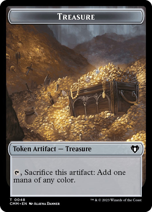 Treasure // Stoneforged Blade Double-Sided Token [Commander Masters Tokens] [Foil]